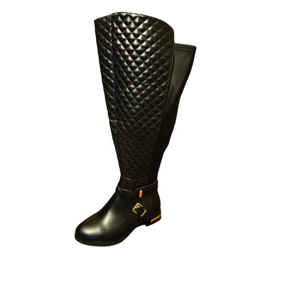 Annabeth Women's Over-theknee Black Quilted Flat Boot NWOT - Picture 3 of 6